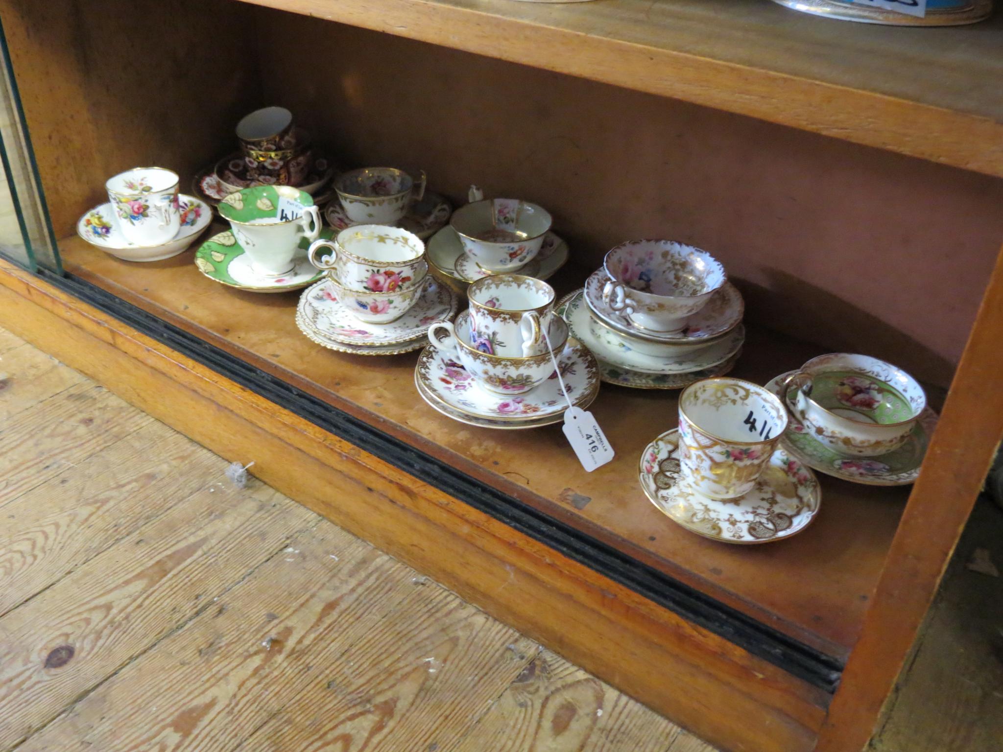 Appraisal: Victorian bone china teaware largely pairs and trios makes include