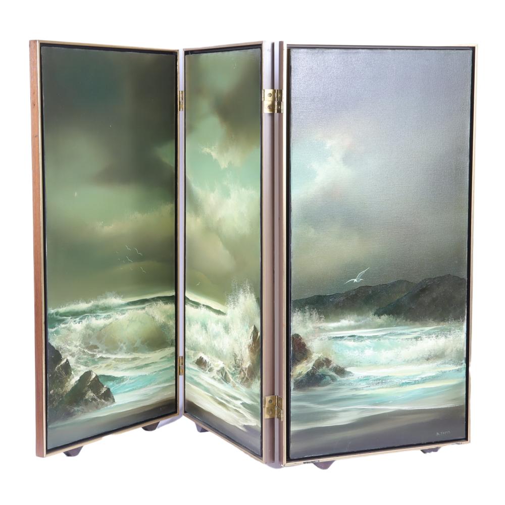 Appraisal: BOB TAPIA AMERICAN TH ST CENTURY SEASCAPE TRIPTYCH MOUNTED AS