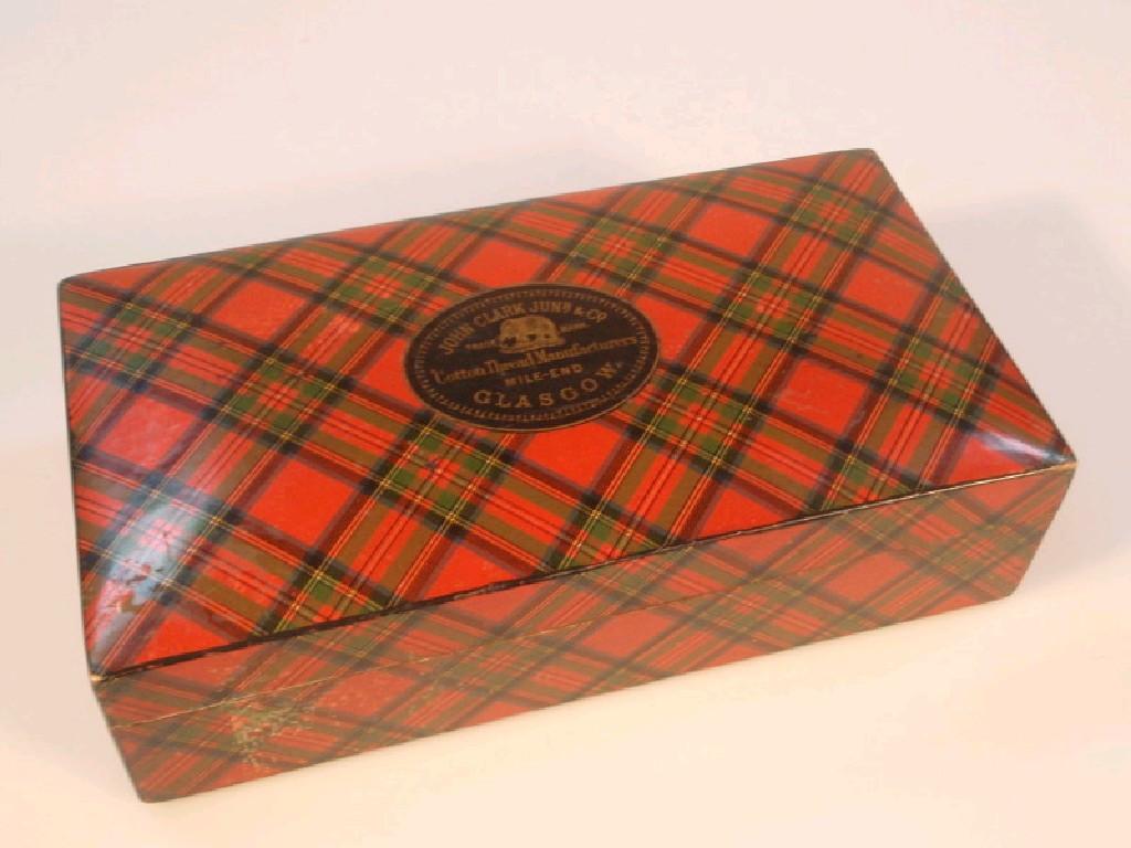 Appraisal: A tartan ware Stuart oblong box and cover bearing a