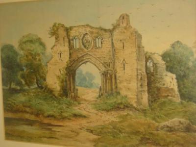 Appraisal: S WAGSTAFF View of Bolton Abbey signed and dated x