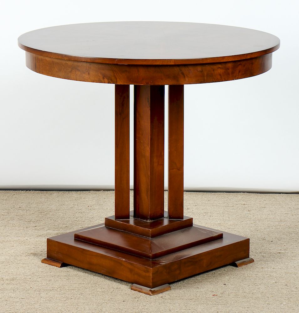 Appraisal: Modern Geometricos Pedestal Table Modern Geometricos Pedestal Table Walnut Size