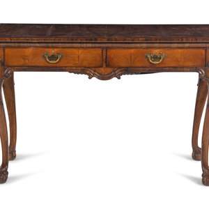 Appraisal: A George III Carved Mahogany Writing Table th Century Height