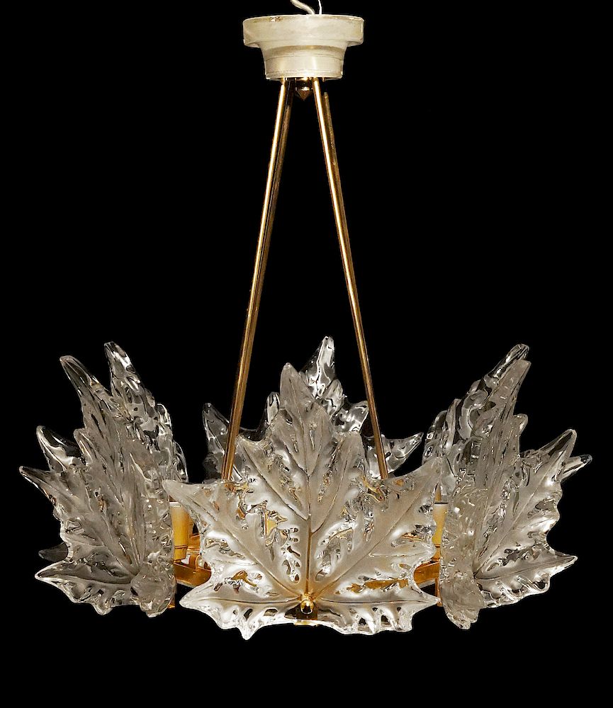 Appraisal: Lalique Champs-Elysees Marc Lalique Chandelier Lalique chandelier with clear crystal