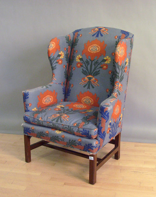 Appraisal: Chippendale style mahogany wing chair