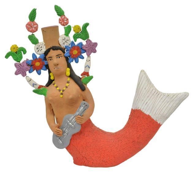 Appraisal: Folk art pottery mermaid Josefina Aguilar Ocotlan de Morelos Oaxaca