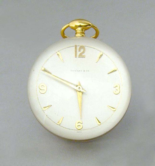 Appraisal: Swiss desk clock retailed by Tiffany Co h