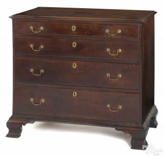 Appraisal: Pennsylvania Chippendale walnut chest of drawers ca '' h ''