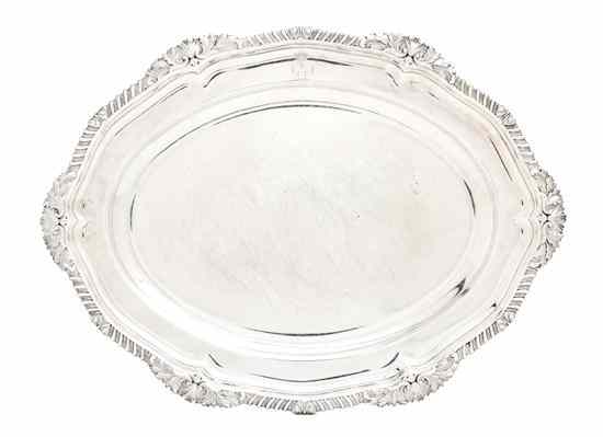 Appraisal: An English Silver Platter Paul Storr London of oval form