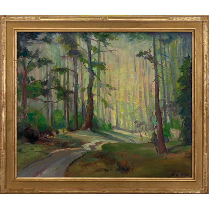 Appraisal: Alice Archer Sewell James American - Forest Path c oil