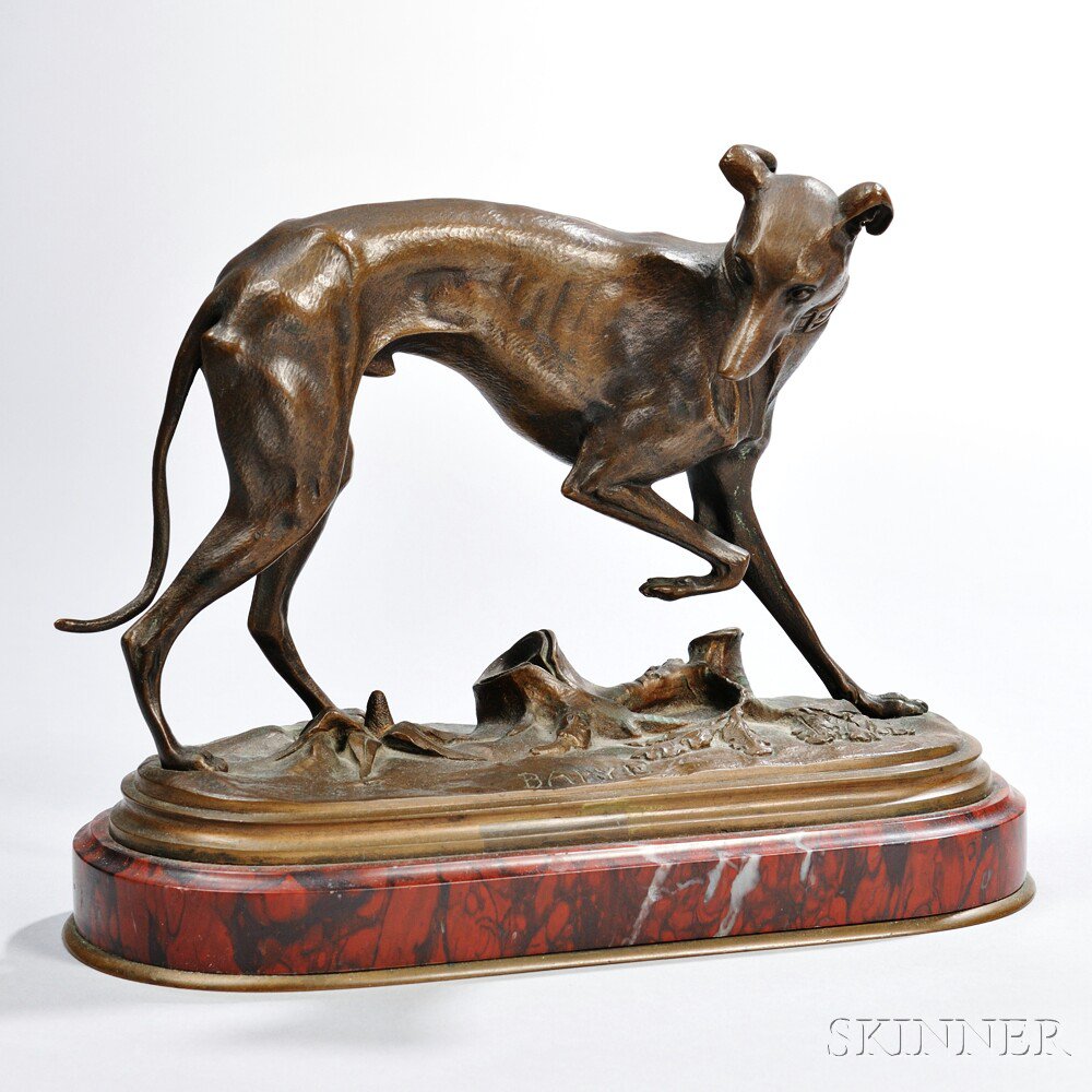 Appraisal: After Antoine-Louis Barye French - Bronze Whippet inscribed Barye on