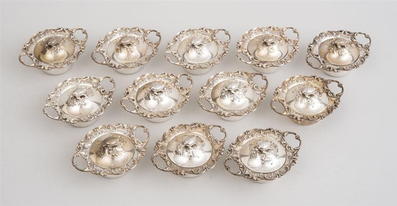 Appraisal: SET OF TWELVE AMERICAN SILVER TURTLE SOUP BOWLS AND COVERS