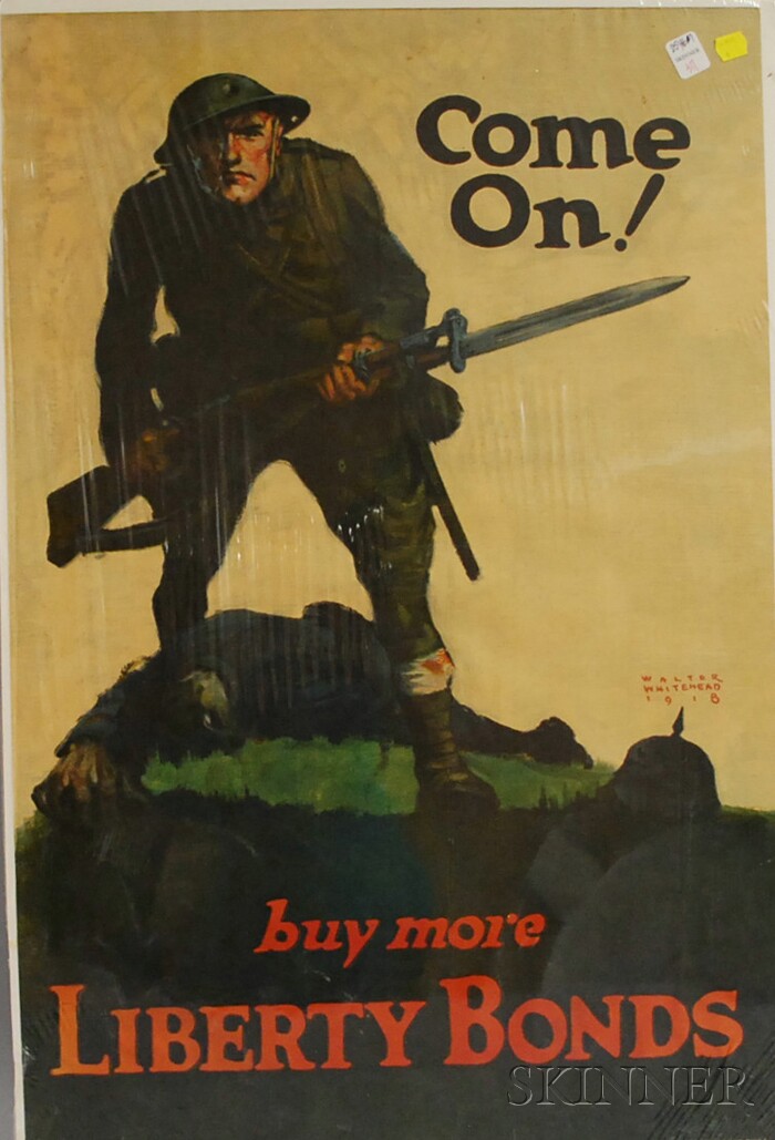 Appraisal: WWI Walter Whitehead Come On Poster unframed x in