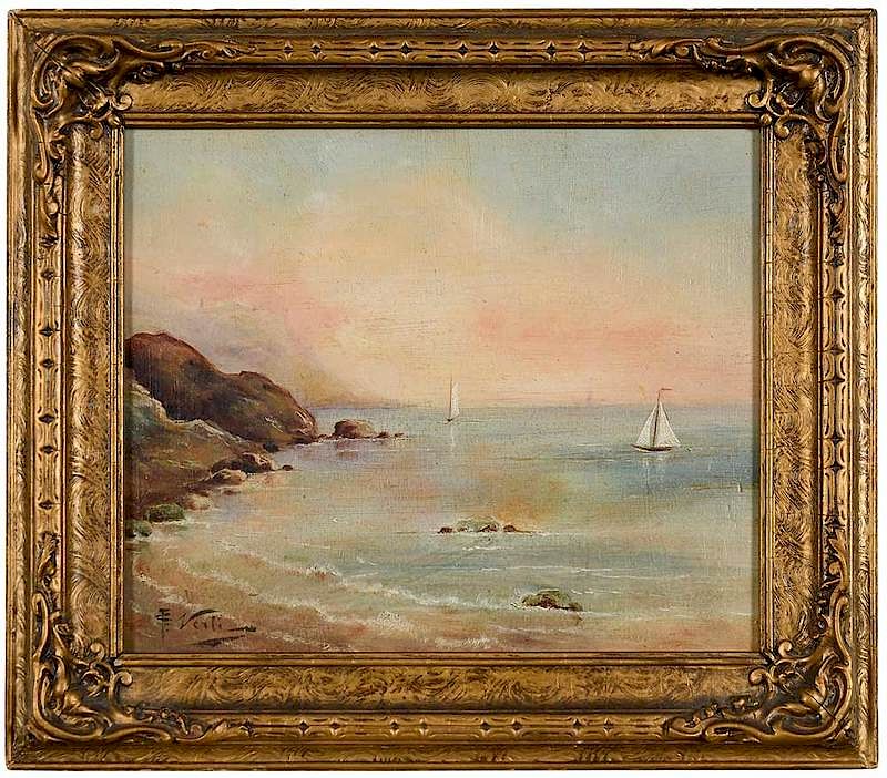 Appraisal: Attributed to Girolamo Nerli Italian - Shoreline at Dusk signed