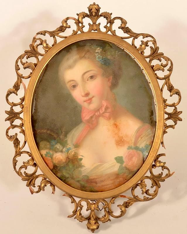 Appraisal: Oil on Canvas Oval Portrait Painting of a Woman Early