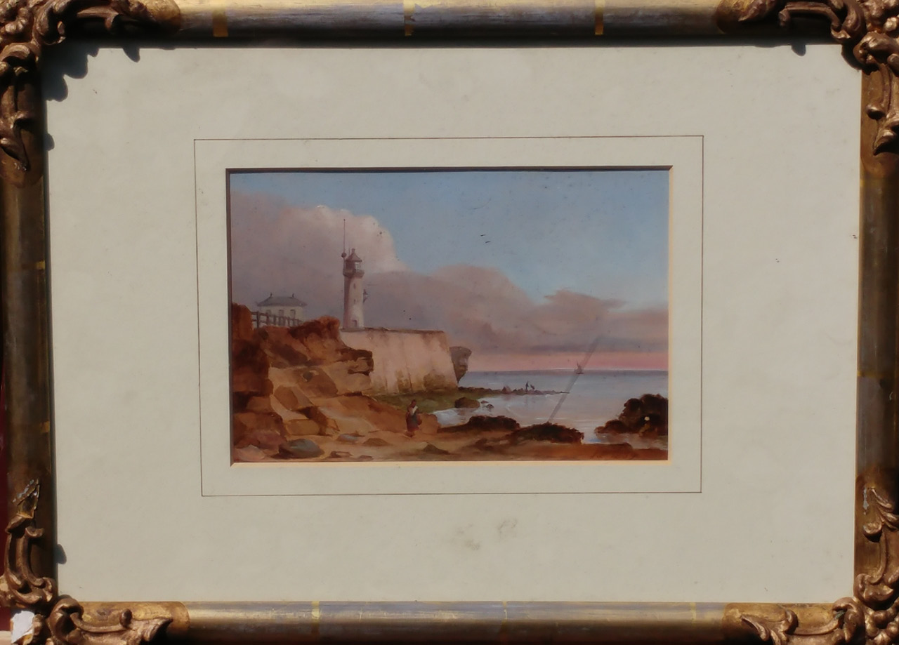 Appraisal: thC Continental School Coastal scene watercolour initialled and dated cm