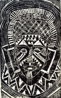 Appraisal: Margaret T Burroughs linocut Margaret T Burroughs American - -