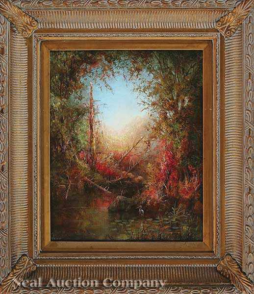 Appraisal: Elisha Taylor Baker American - Swamp Scene in Autumn oil