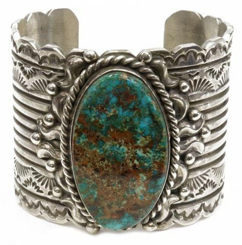 Appraisal: Native American sterling silver cuff bracelet Charlene Yazzie Dine Navajo