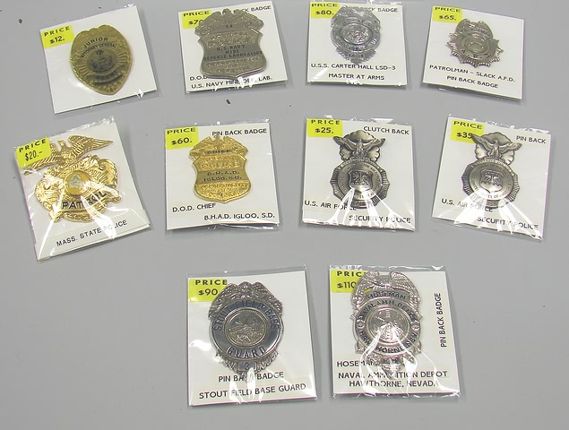 Appraisal: Lot consists of Police and Guard badges various organizations