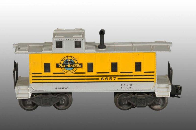 Appraisal: Lionel No O-Gauge Rio Grande Caboose Description Post-war Slight damage