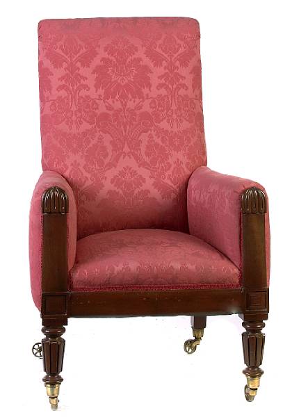 Appraisal: A Charles X mahogany and upholstered armchair height in width