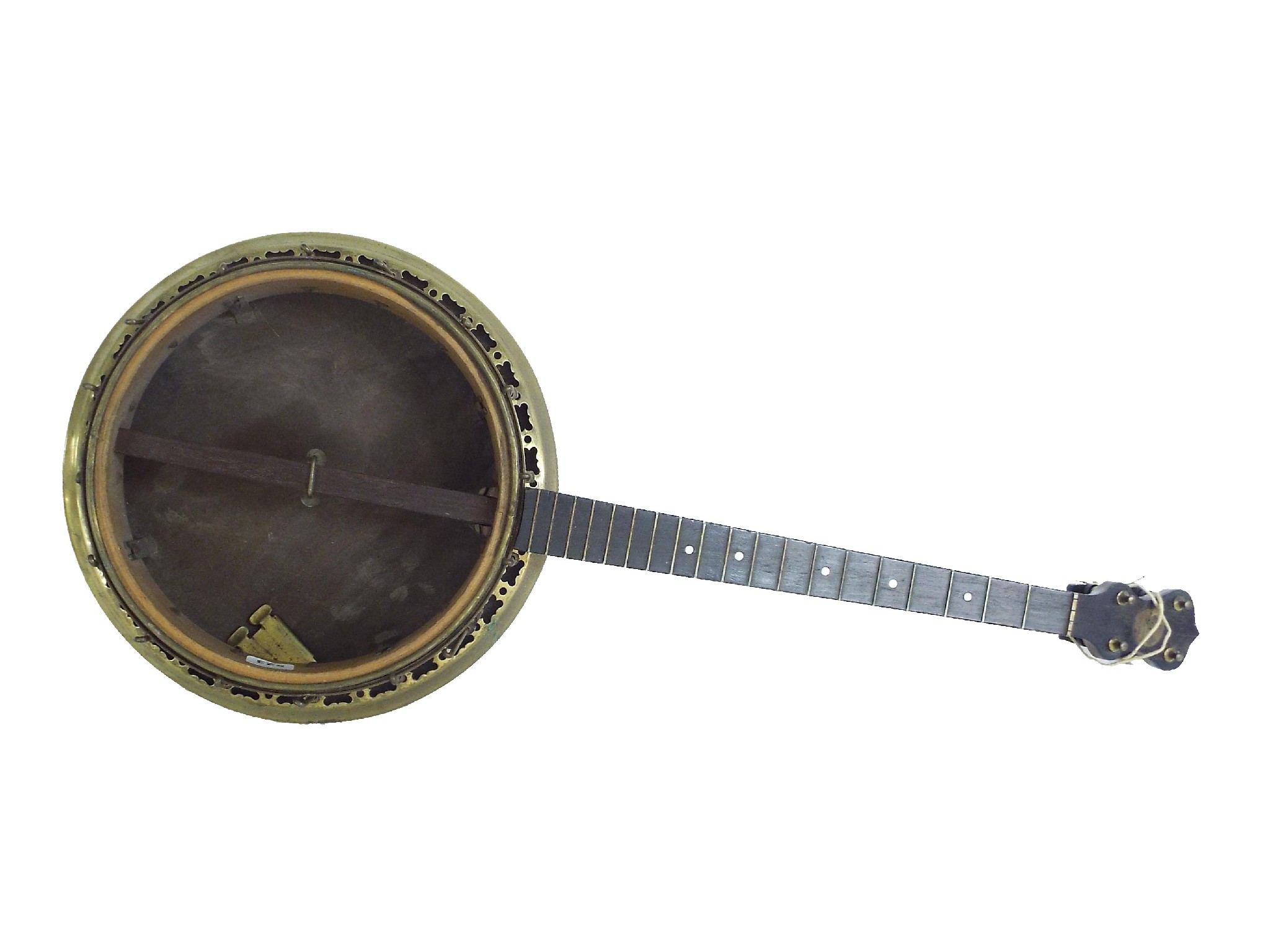 Appraisal: Interesting John Grey Sons tenor banjo with decorative engraved brass