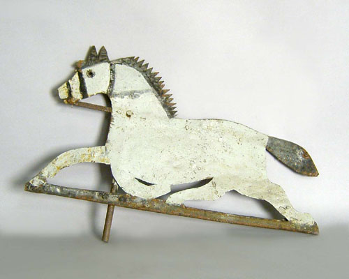 Appraisal: Sheet iron horse weathervane th c h w