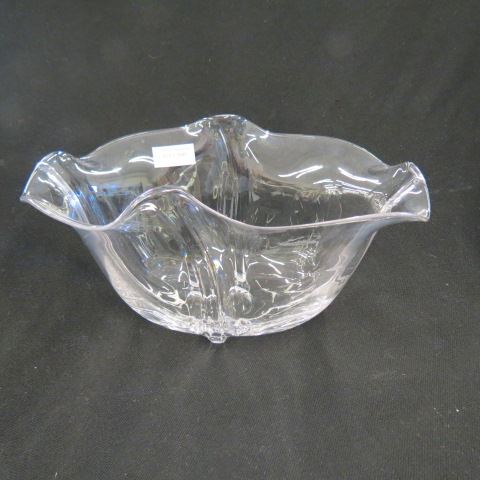 Appraisal: Steuben Crystal Oval Handkerchief Bowlor centerpiece x