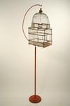 Appraisal: BIRD CAGE - Circa wood and wire bird cage with