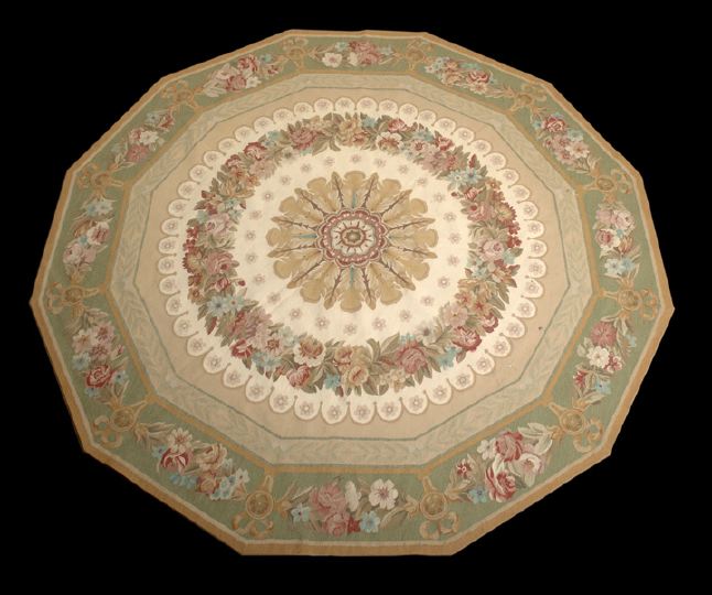 Appraisal: Aubusson Octagonal Carpet ' x '