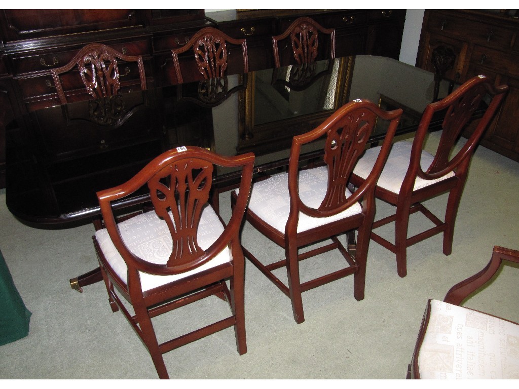 Appraisal: Large reproduction dining room suite comprising dining table with eight