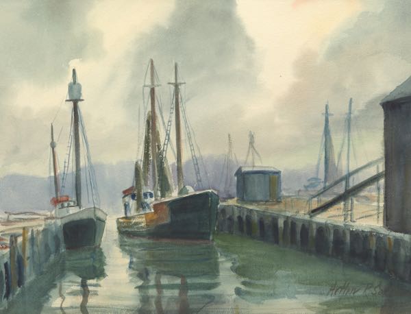 Appraisal: ARTHUR SAFFORD AMERICAN - x image Fishing boats in the