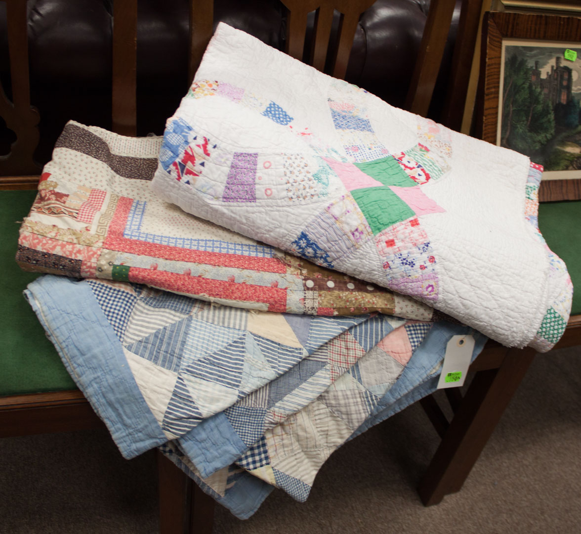 Appraisal: a Three Cotton Patchwork Quilts