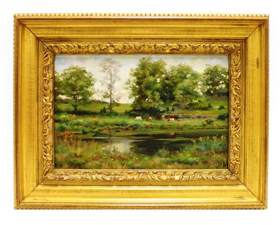 Appraisal: Dan Truth American b Salem pastoral landscape oil on Masonite