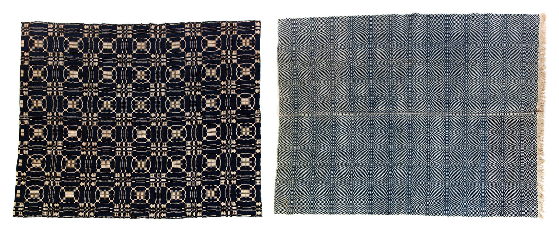 Appraisal: TWO COVERLETS American st half- th century blue and white