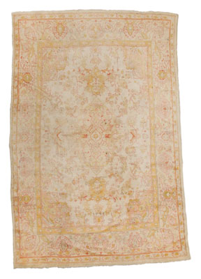 Appraisal: Oushak Rug late th century central medallion on an ivory