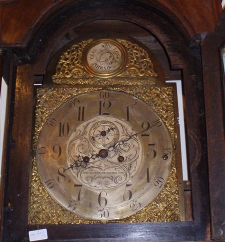 Appraisal: An ENGLISH oak longcase clock Note LATER MUSICAL STRIKING ACTION