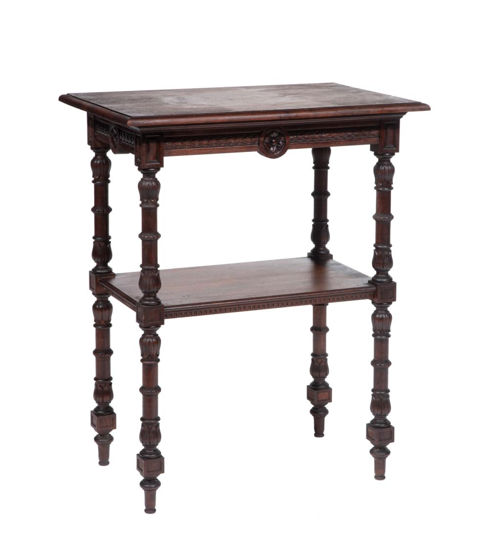 Appraisal: REGENCY CARVED MAHOGANY SIDE TABLERegency Carved Mahogany Side Table th