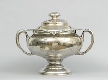 Appraisal: An Impressive Silvered Tureen by Reed Barton Stepped foot supports