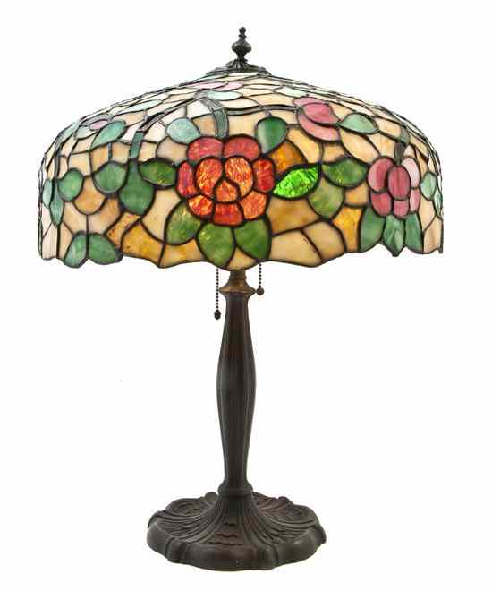 Appraisal: An American Leaded Glass Table Lamp attributed to Handel the