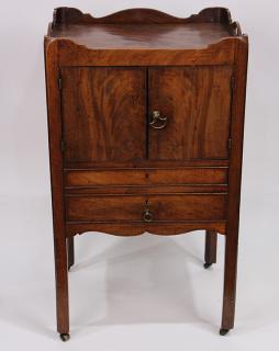 Appraisal: George III mahogany commode circa having a rectangular form with