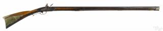 Appraisal: Full stock Pennsylvania flintlock long rifle approximately caliber with a