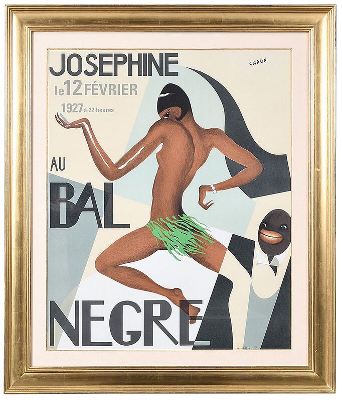 Appraisal: Josephine Baker Poster Au Bal Negre signed in stone upper