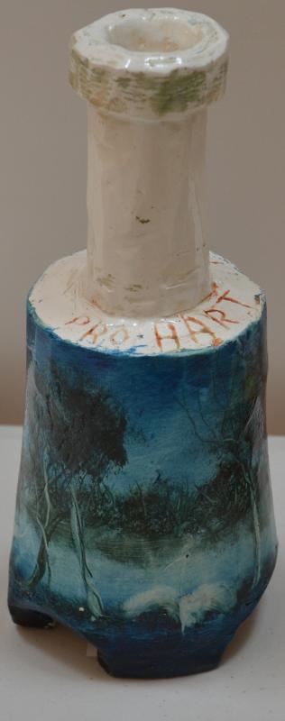 Appraisal: PRO HART SWAMPLAND HAND PAINTED VASE CM HEIGHT PRO HART