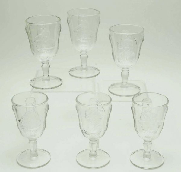 Appraisal: Set of six pattern glass goblets in the Actress pattern