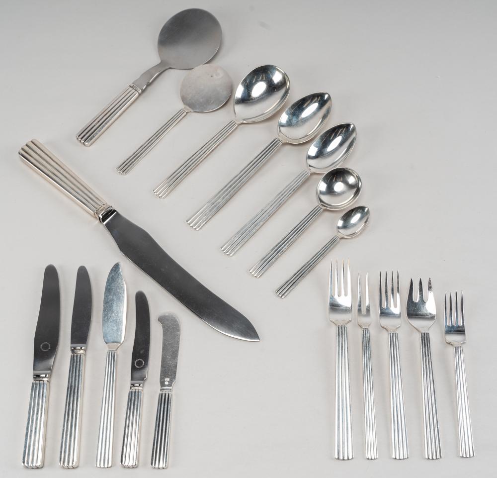 Appraisal: GEORG JENSEN STERLING FLATWARE SERVICEBernadotte pattern after with maker's mark