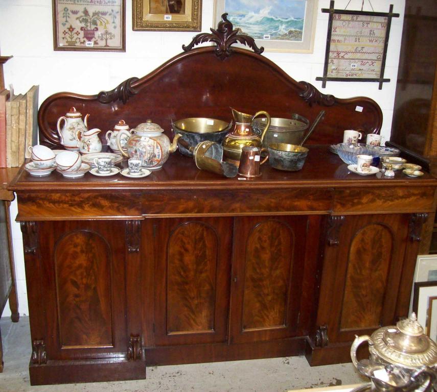 Appraisal: A Victorian mahogany sideboard -