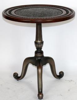 Appraisal: Maitland Smith gueridon table Maitland Smith embossed and studded top