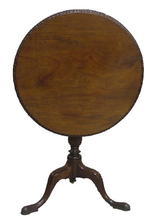 Appraisal: George III mahogany occasional table the circular tilt top with