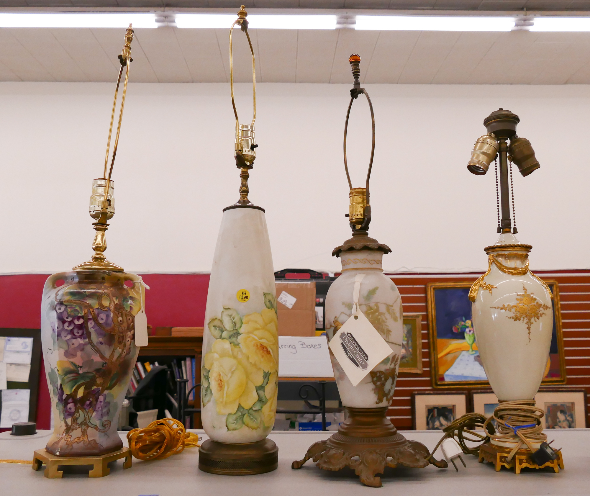 Appraisal: pc Antique Vase Table Lamps- tallest ''